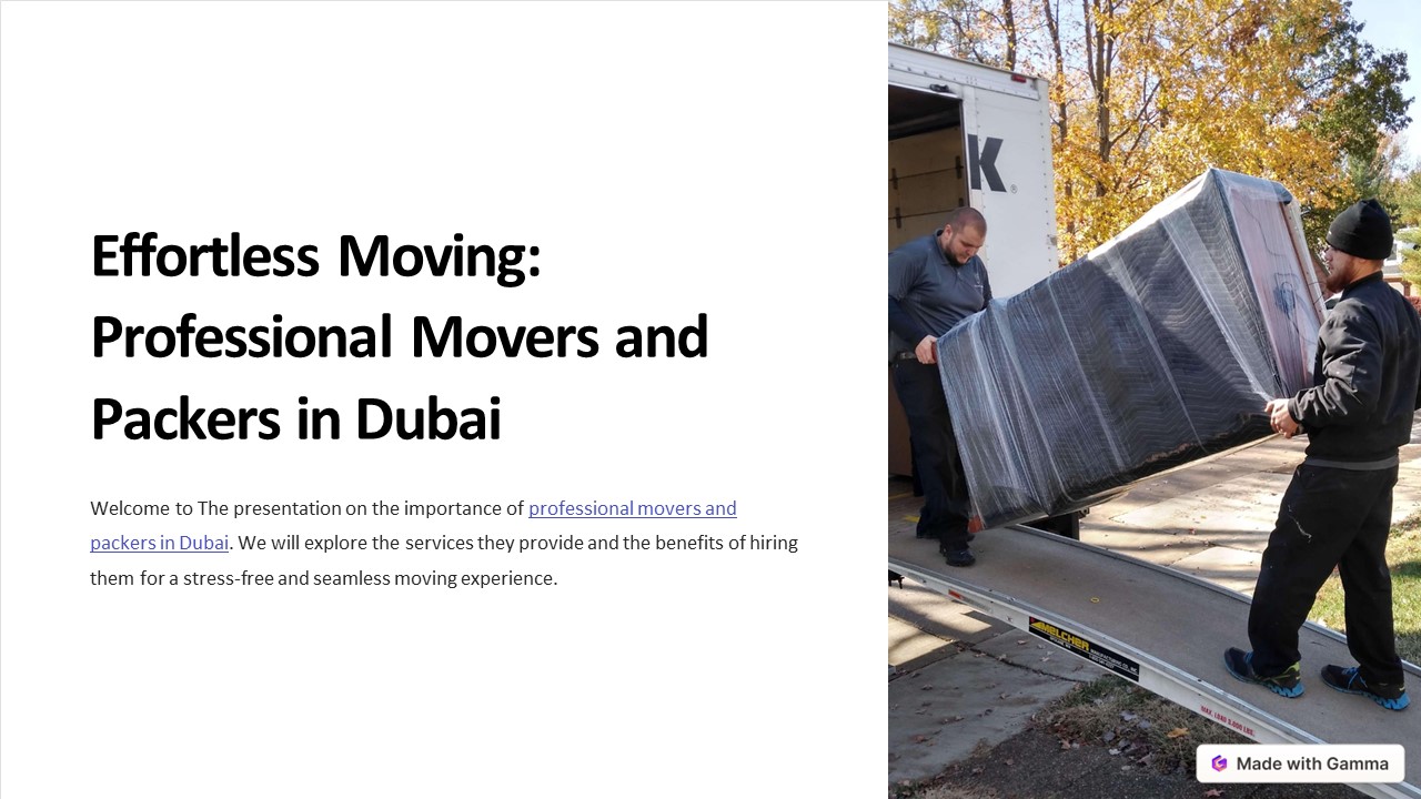 Effortless Moving: Professional Movers and Packers in Dubai