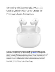 Xiaomi Buds 3 M2111E1 Global Version