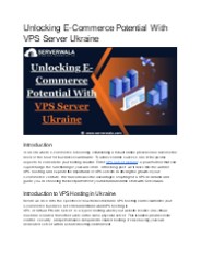 Unlocking E-Commerce Potential With VPS Server Ukraine