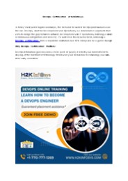 DevOps Certification at H2KInfosys