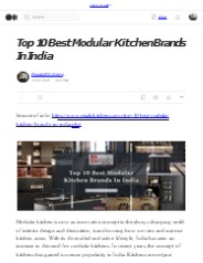 Top 10 Best Modular Kitchen Brands In India