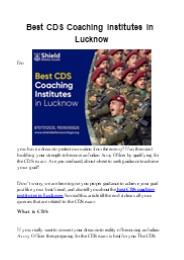 Best CDS Coaching Institute in Lucknow