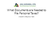 What Documents are Needed to File Personal Taxes?