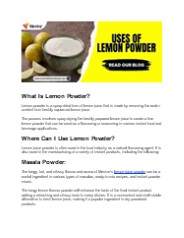 Where Can I Use Lemon Powder?