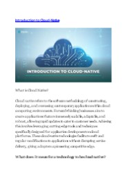 Introduction to Cloud-Native