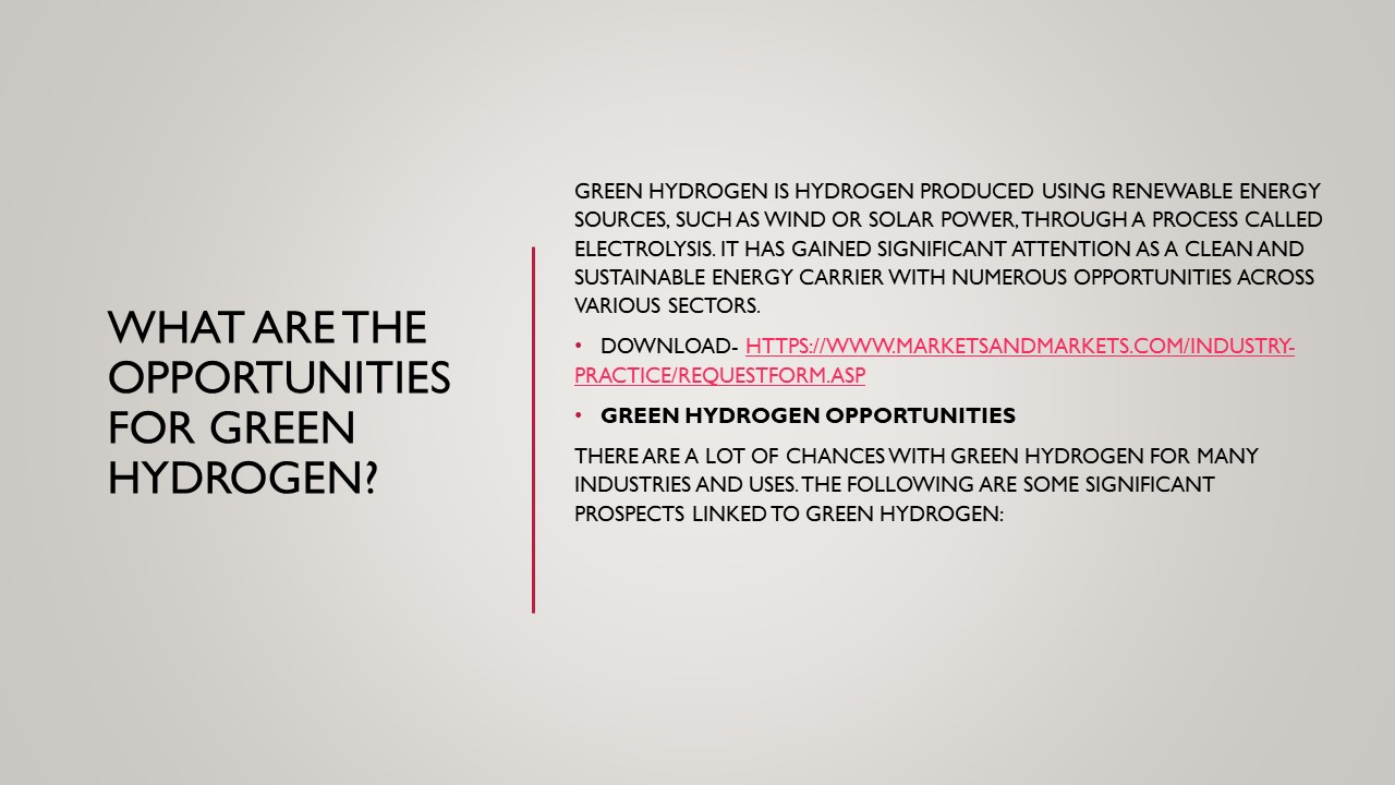 What are the Opportunities for Green Hydrogen?