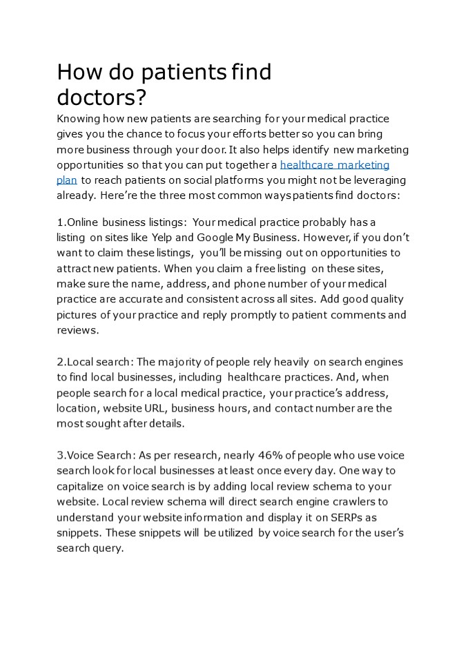 How Do Patients Find Doctors? – Practice Builders