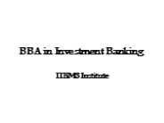 BBA in Investment Banking