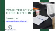 Computer Science Thesis Topics In UK