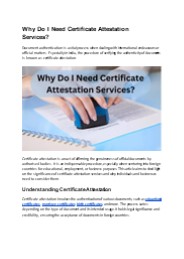 Why Do I Need Certificate Attestation Services?