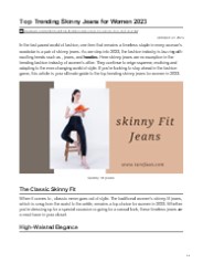 The Timeless Allure of Women's Skinny Jeans