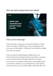 How can technology boost your sales?