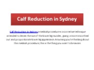 Calf Reduction in Sydney
