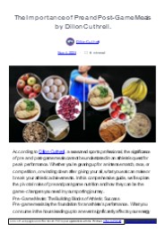 Pre and Post-Game Meals by Dillon Cuthrell