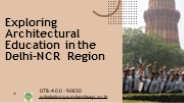 Exploring Architectural Education in the Delhi-NCR Region