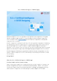 Role of Artificial Intelligence in UI/UX Designing