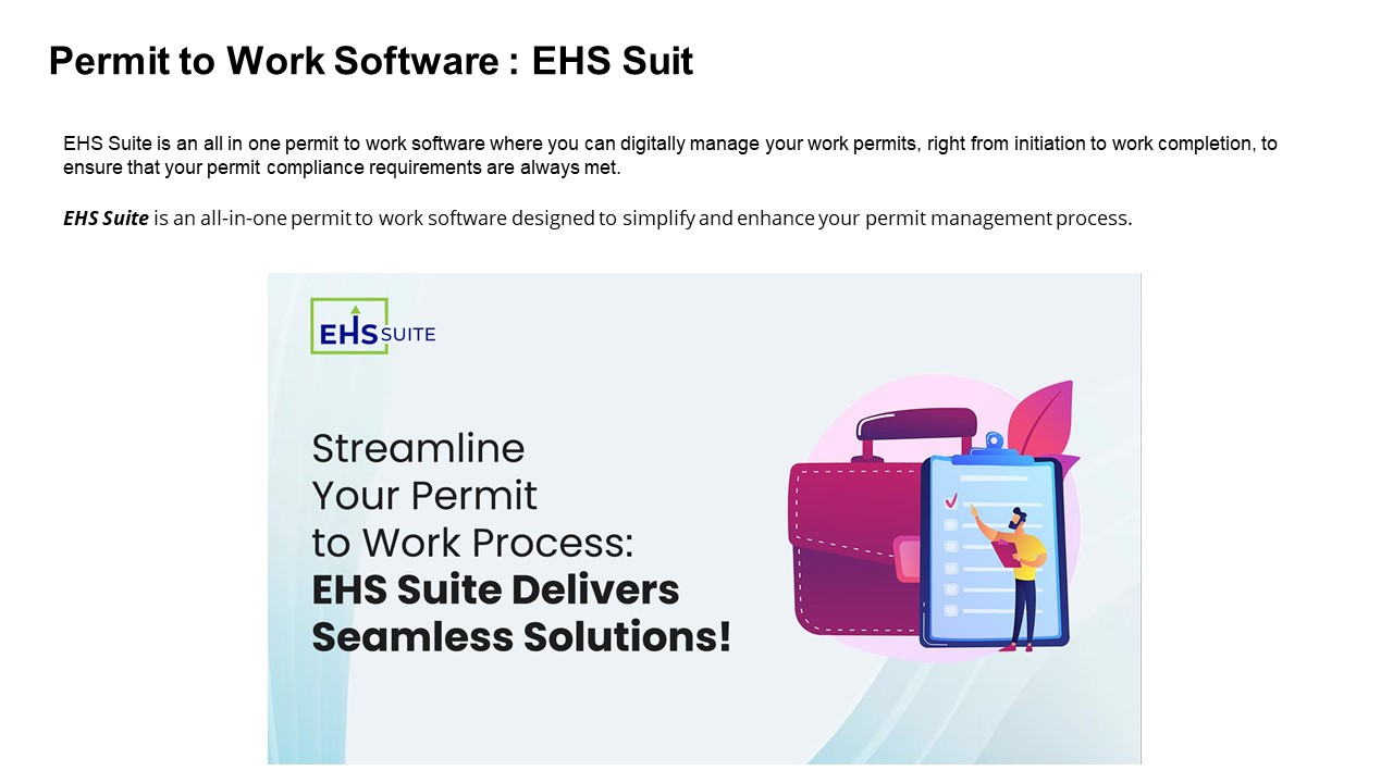 Permit to Work Software : EHS Suit