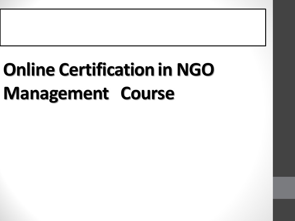 Certification in NGO Management Course