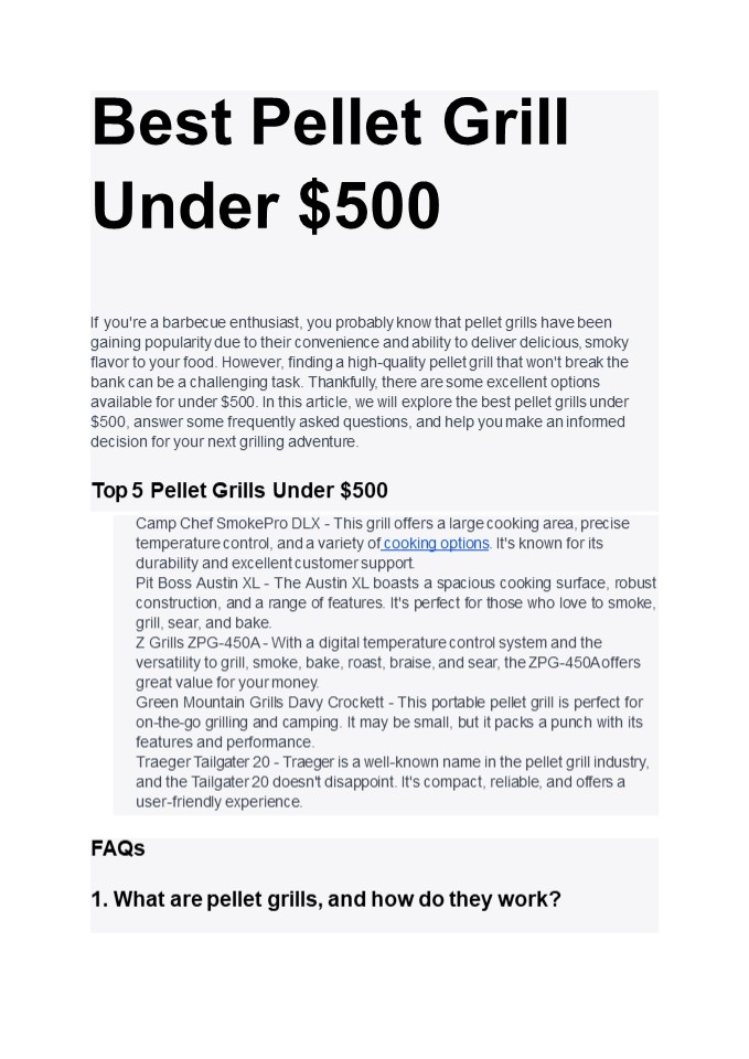Best Pellte Grill