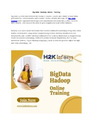 Big Data Hadoop Online Training