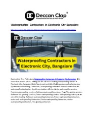Waterproofing Contractors in Electronic City