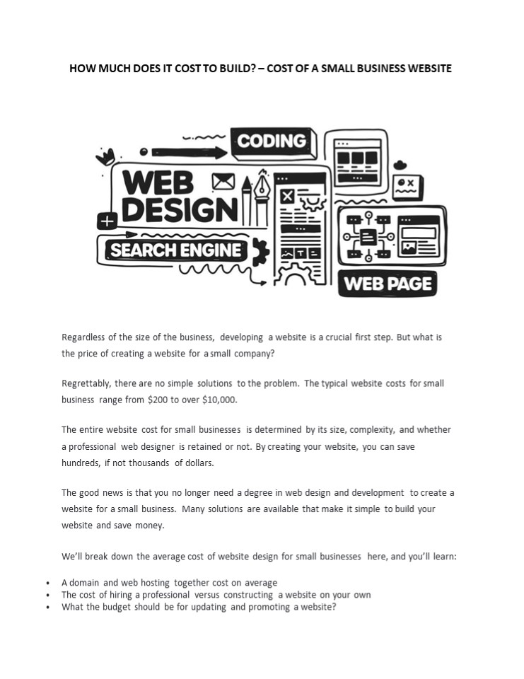 COST OF A SMALL BUSINESS WEBSITE