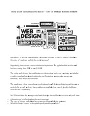 COST OF A SMALL BUSINESS WEBSITE