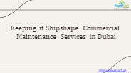 Commercial maintenance services in Dubai