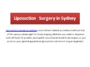 Liposuction Surgery in Sydney