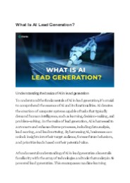 What Is AI Lead Generation?