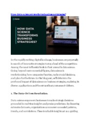 How data science transforms business strategies?