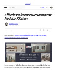 Effortless Elegance: Designing Your Modular Kitchen
