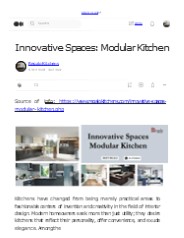 Innovative Spaces: Modular Kitchen