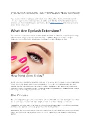 EYELASH EXTENSIONS - EVERYTHING YOU NEED TO KNOW