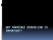 Why Marriage Counseling is important?