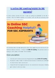 Is online SSC Coaching Helpful for SSC aspirants? PowerPoint PPT Presentation