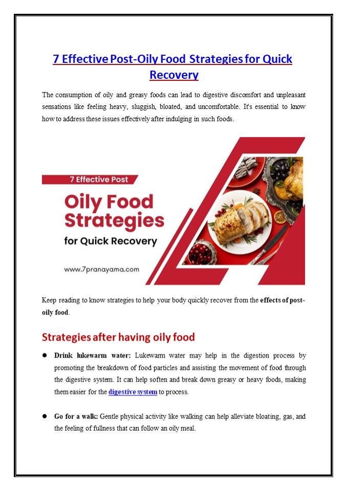 7 Effective Post-Oily Food Strategies for Quick Recovery