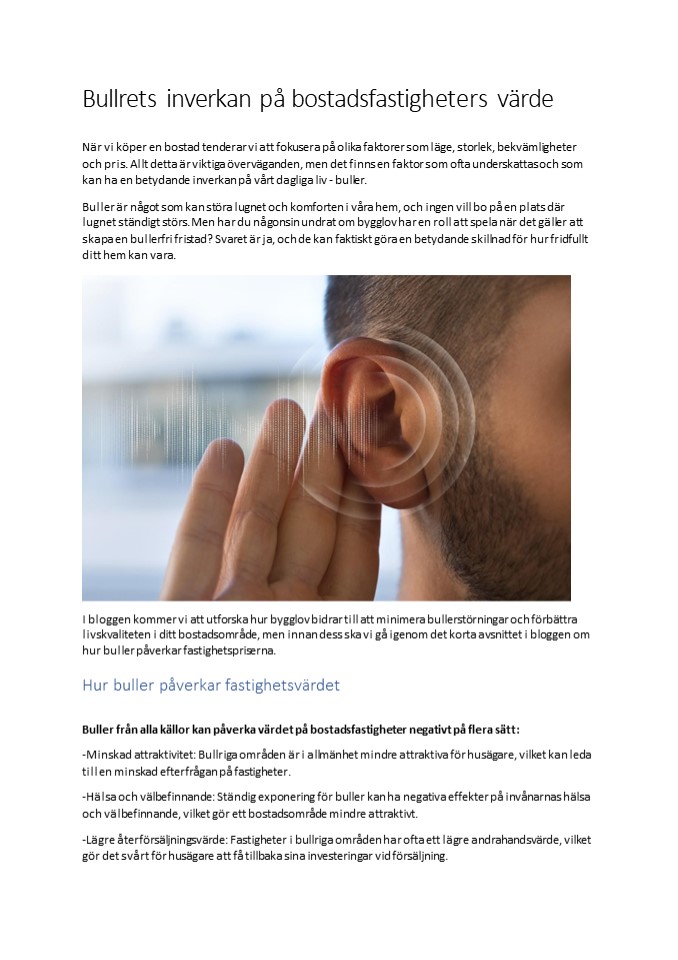 Bullrets inverkan på bostadsfastigheters värde