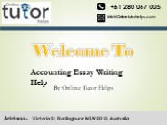 Accounting Essay Writing Help