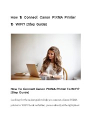 How To Connect Canon PIXMA Printer To WiFi? [Step Guide]