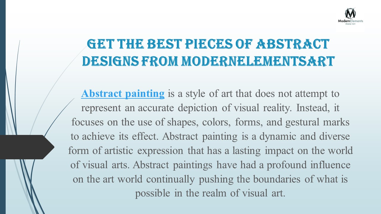 Get the best pieces of abstract designs from ModernElementsArt