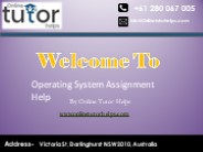 Operating System Assignment Help