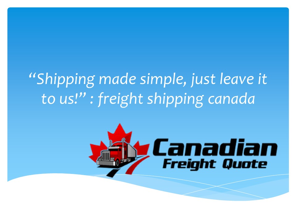 freight shipping canada