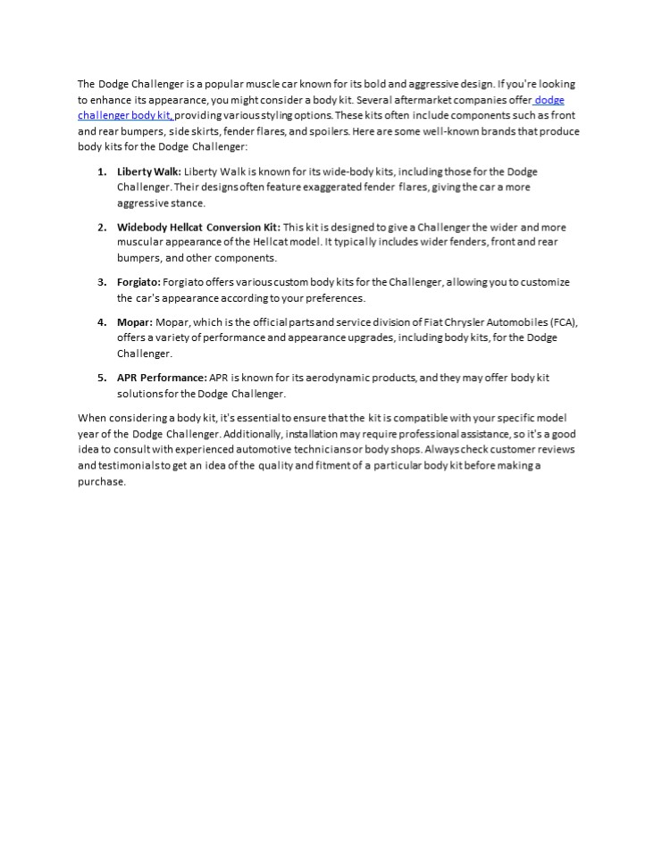 dodge challenger body kit.pptx