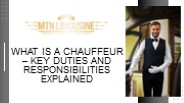What Is A Chauffeur – Key Duties And Responsibilities Explained
