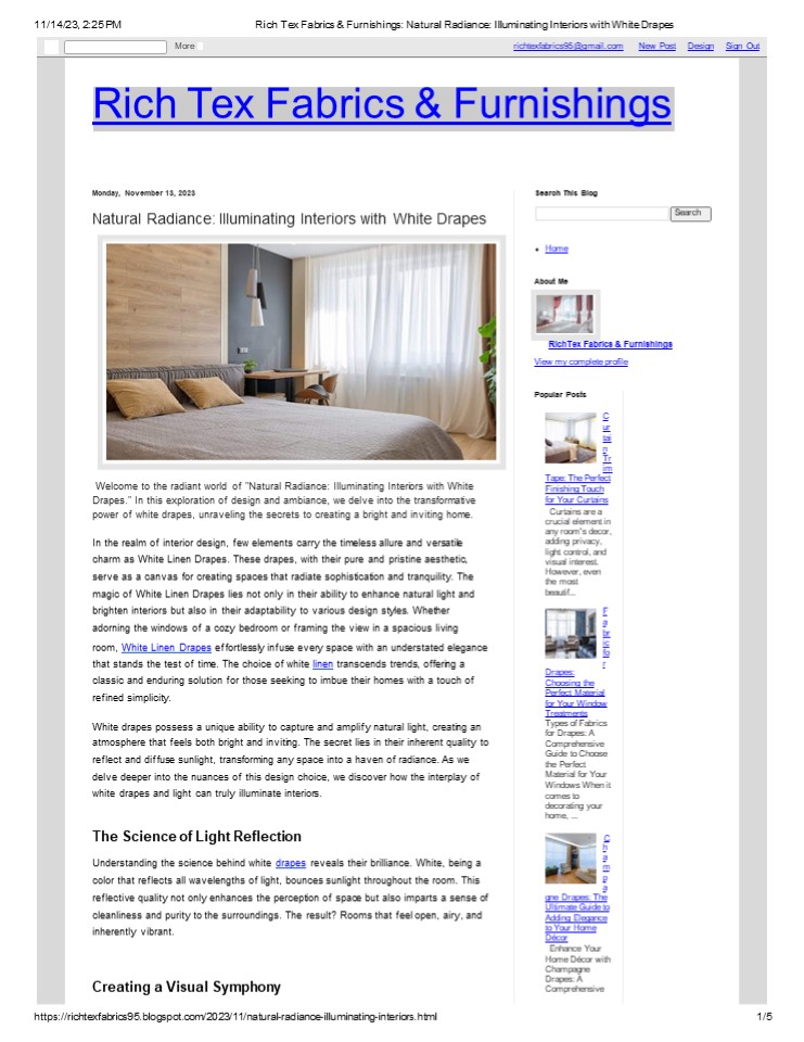 Natural Radiance: Illuminating Interiors with White Drapes