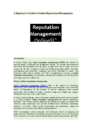 A Beginner’s Guide to Online Reputation Management