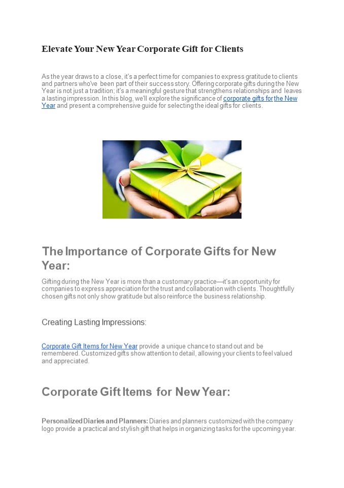 Promotional Gifts for New Year