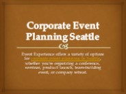 Corporate Event Planning Seattle