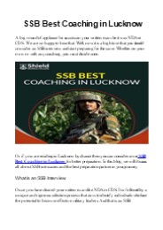 SSB Best Coaching in Lucknow